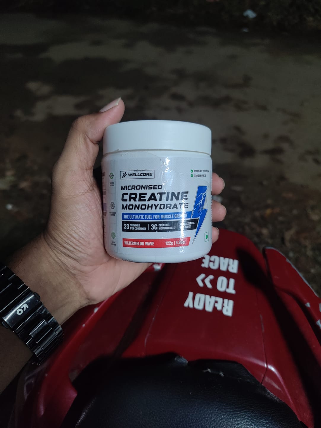 Customer photo review of Wellcore - Pure Micronised Creatine Monohydrate | Watermelon Wave (122g, 33 servings)