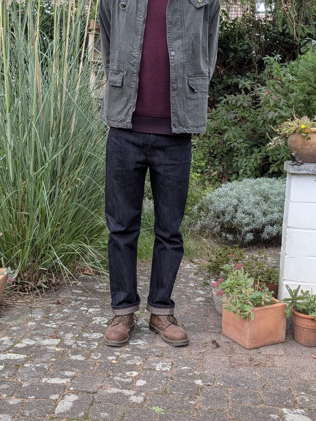 Customer photo review of 16.7 0Z Snake Pattern Straight-Fit jeans