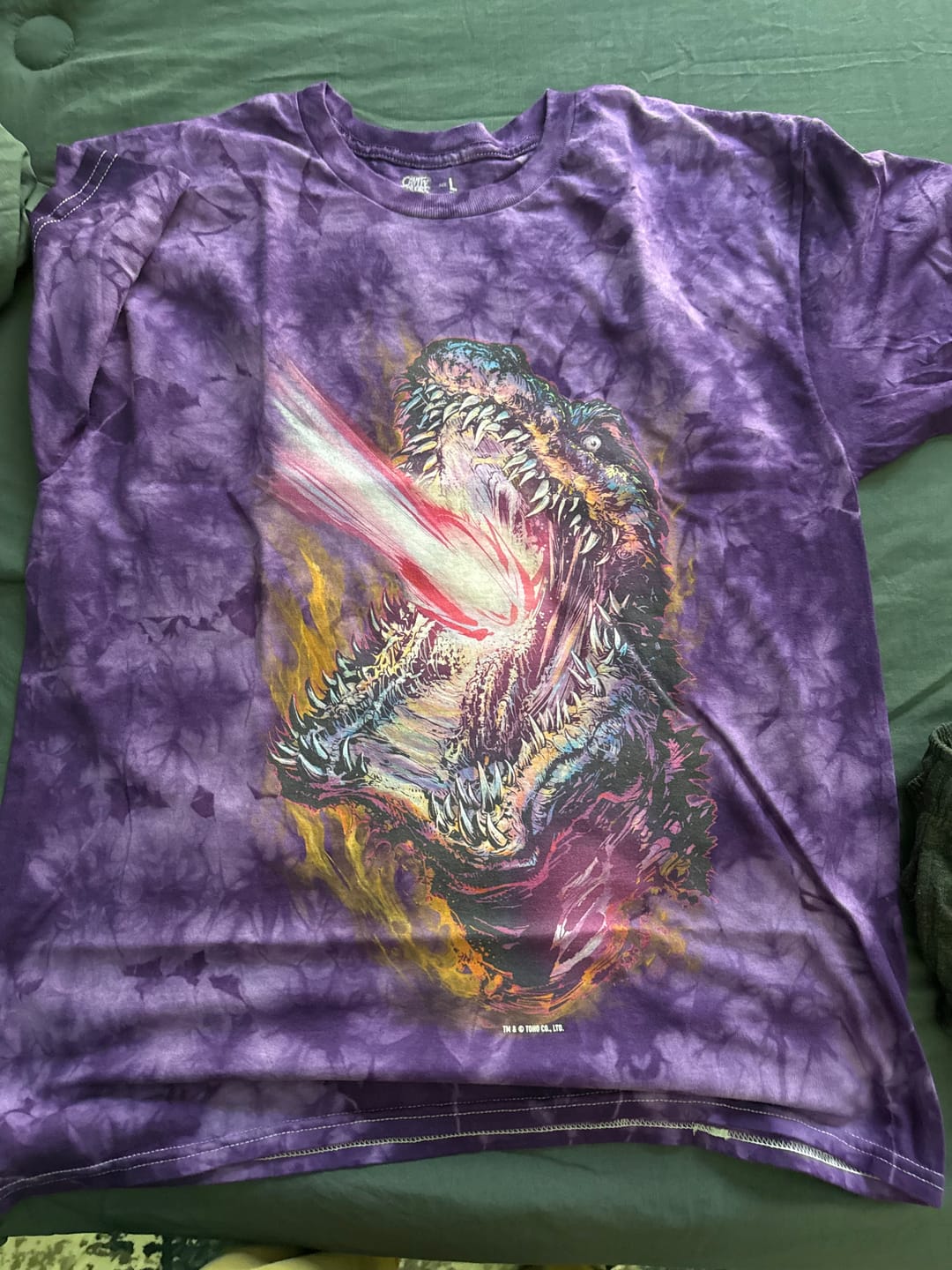 Customer photo review of SHIN GODZILLA: WHO WILL KNOW - T-SHIRT (PURPLE ENERGY TIE DYE)