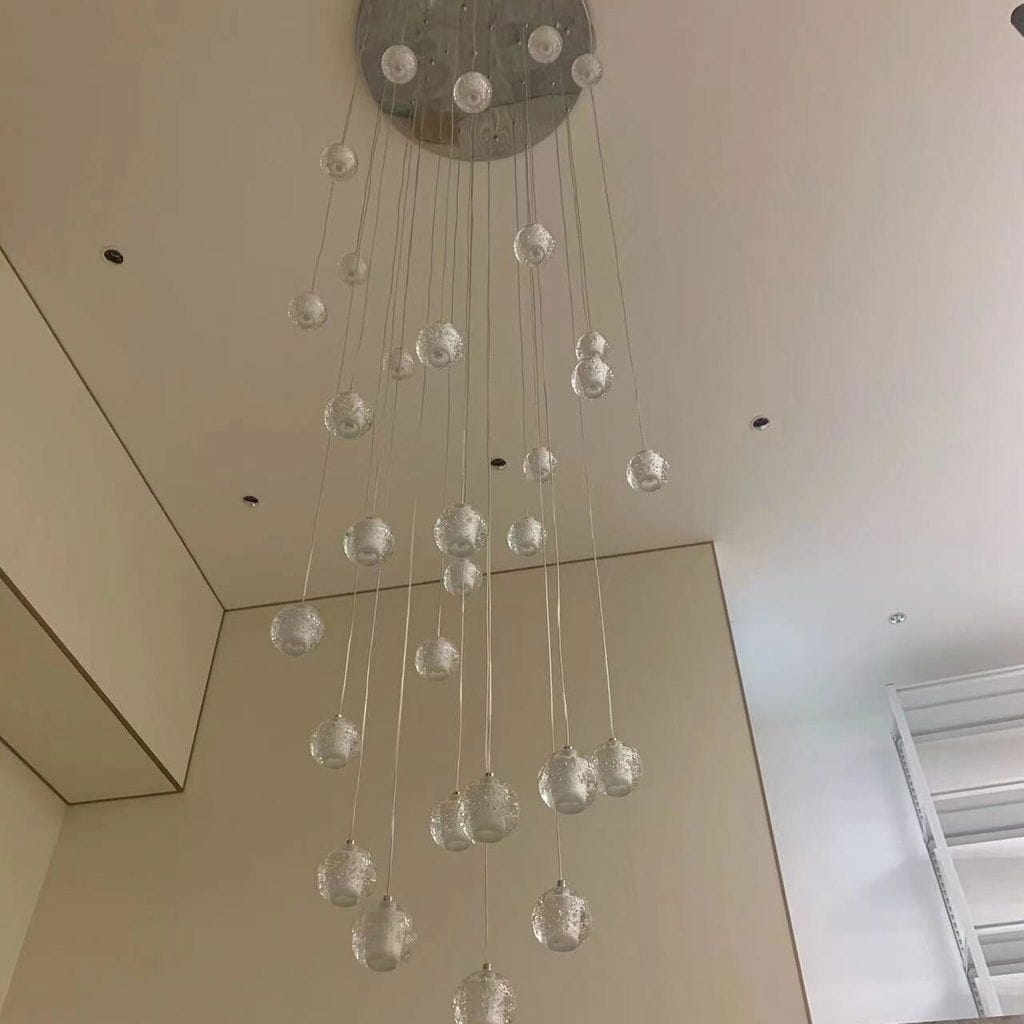 Customer photo review of Crystal Ball Pendant Light, Chrome Fittings, 150 cm Drop Cable