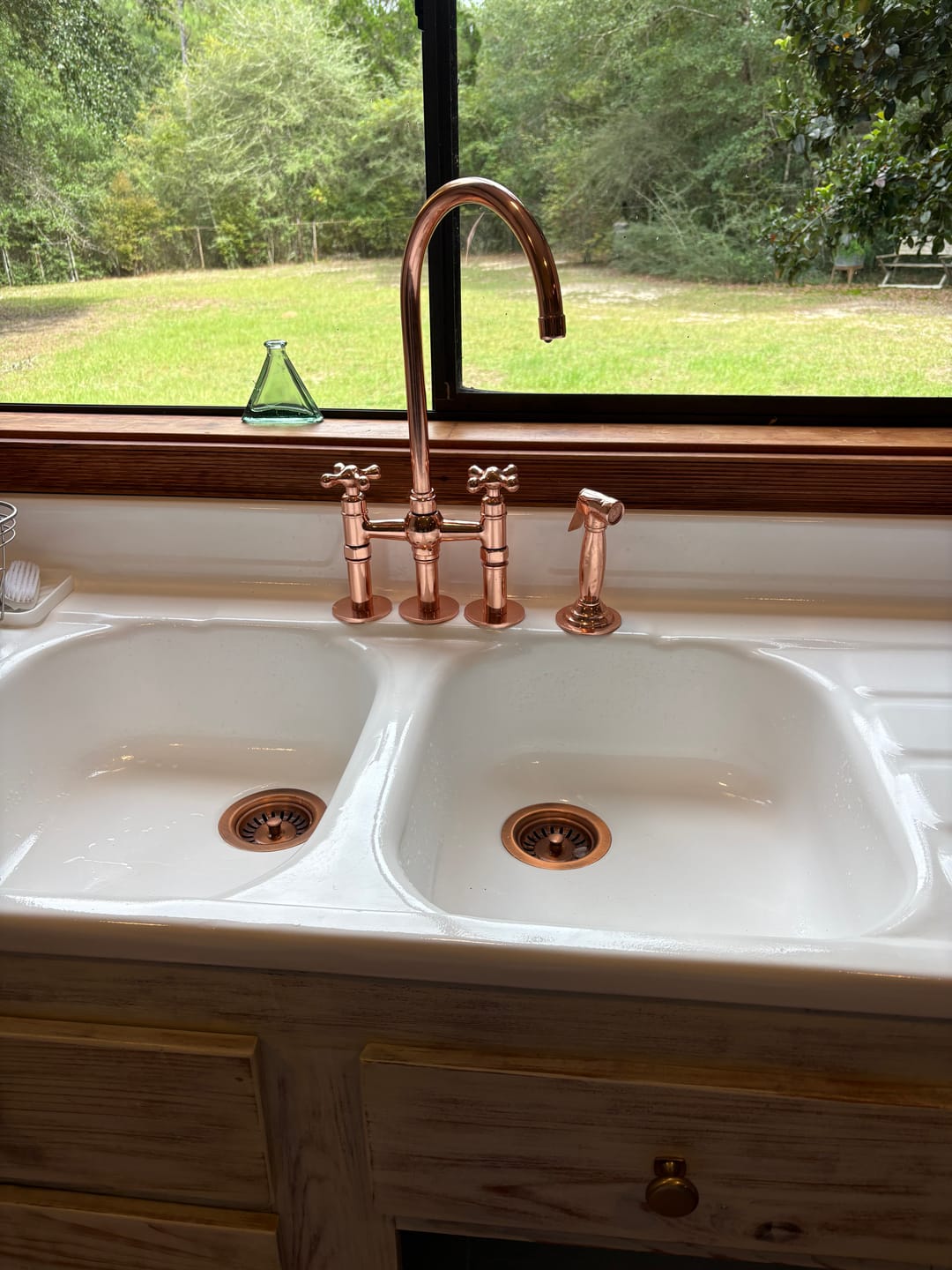 Customer photo review of Copper Kitchen Drain - 3-1/2" Size