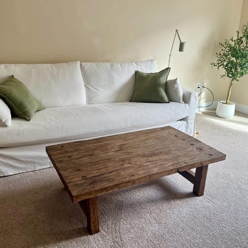 Customer photo review of Sculptural Solid Wood Console — Modern Art Entry Table