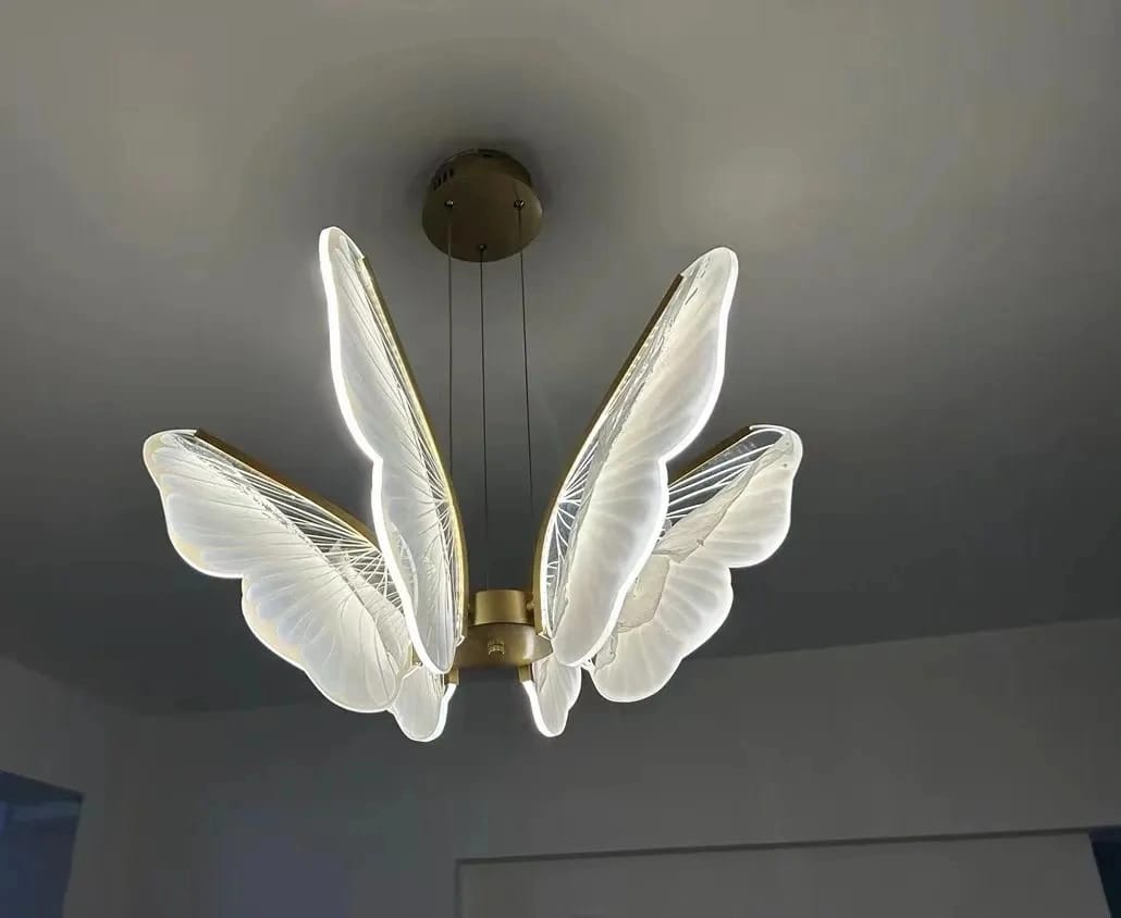 Customer photo review of Gold Chandelier, Iron Frame, Transparent Acrylic Shades