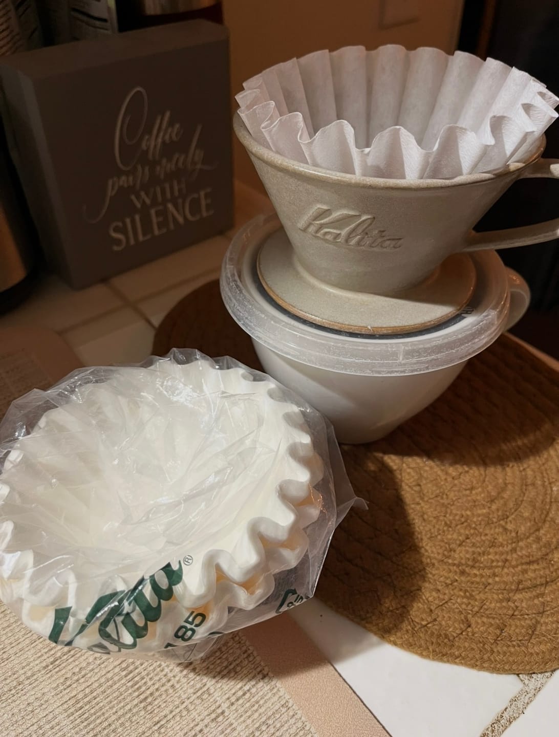 Customer photo review of Kalita Wave 185 Coffee Filters - 100ct