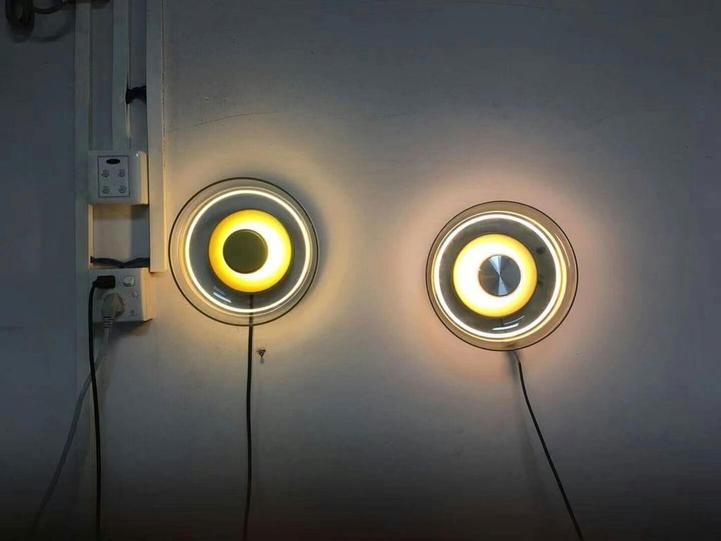 Customer photo review of Hand-Blown Glass Dome Wall Light, Wall Sconce, Brass or Black