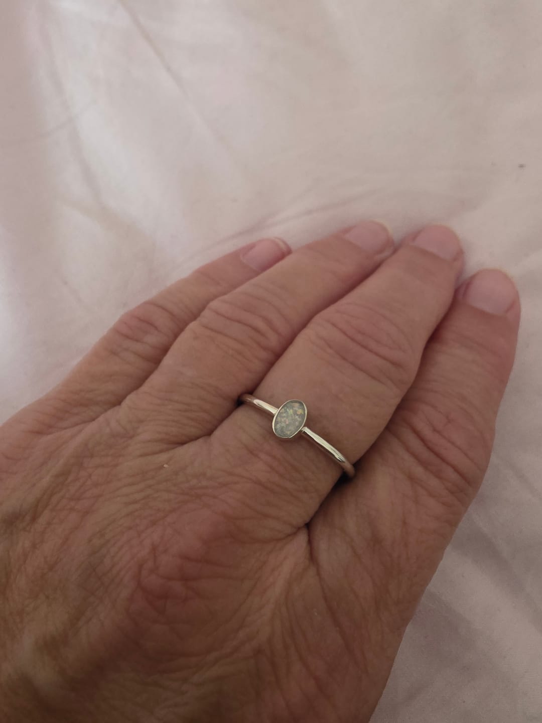 Customer photo review of Dainty Oval Classic Keepsake Ring