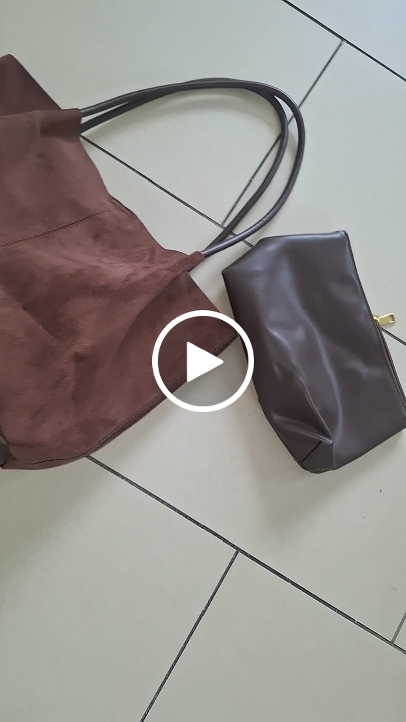 Customer video review of Cheska Suede Tote Bag with Pouch