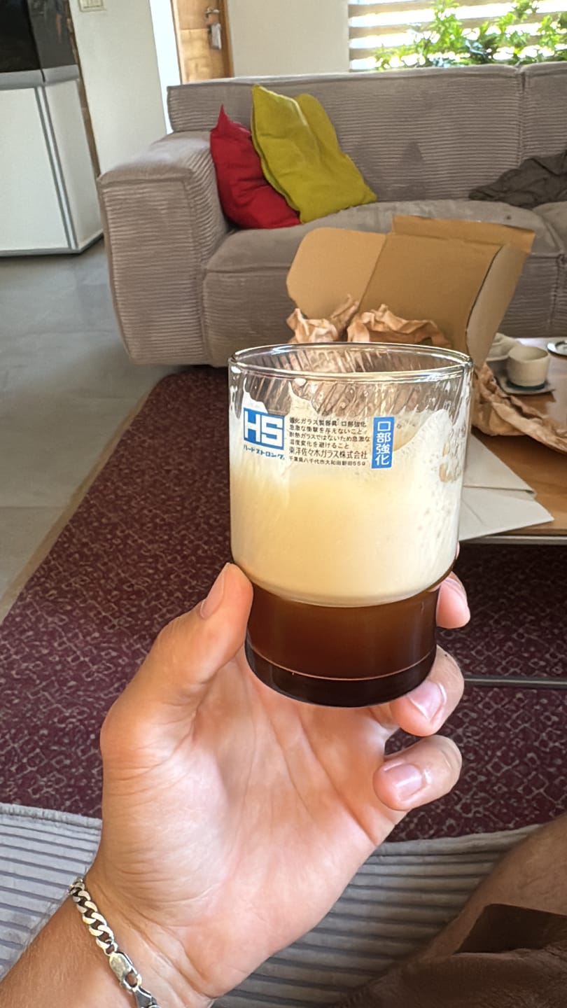Customer photo review of כוס זכוכית יפנית חומה