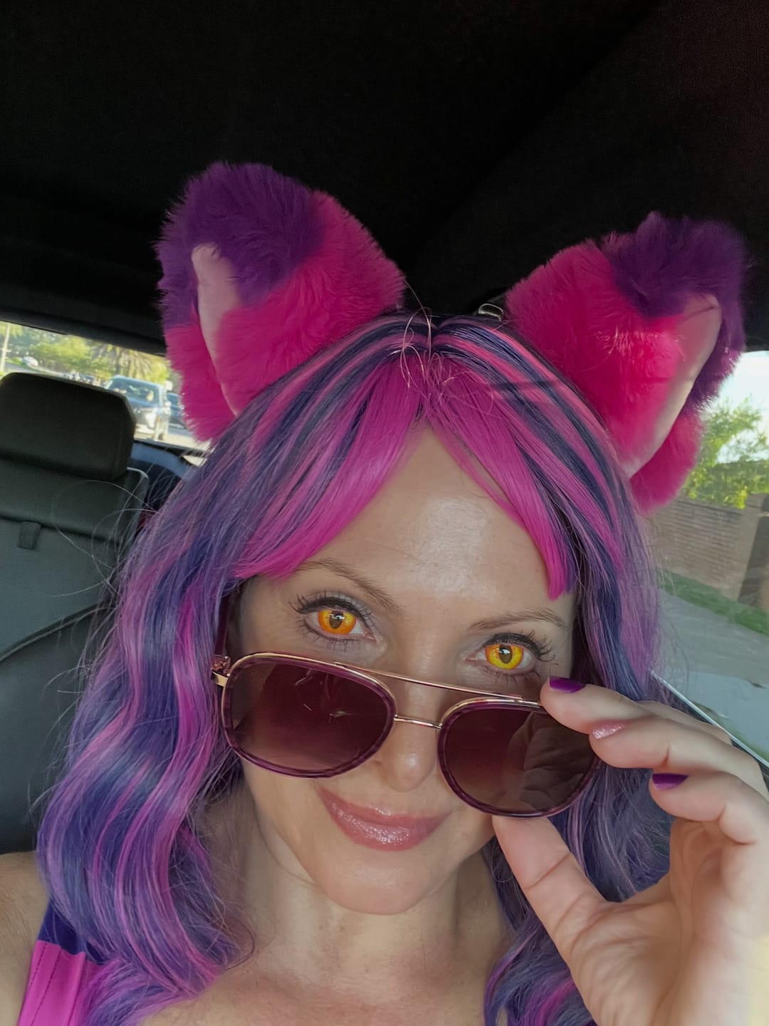Customer photo review of Halloween DragonMaid Yellow Colored Contact Lenses