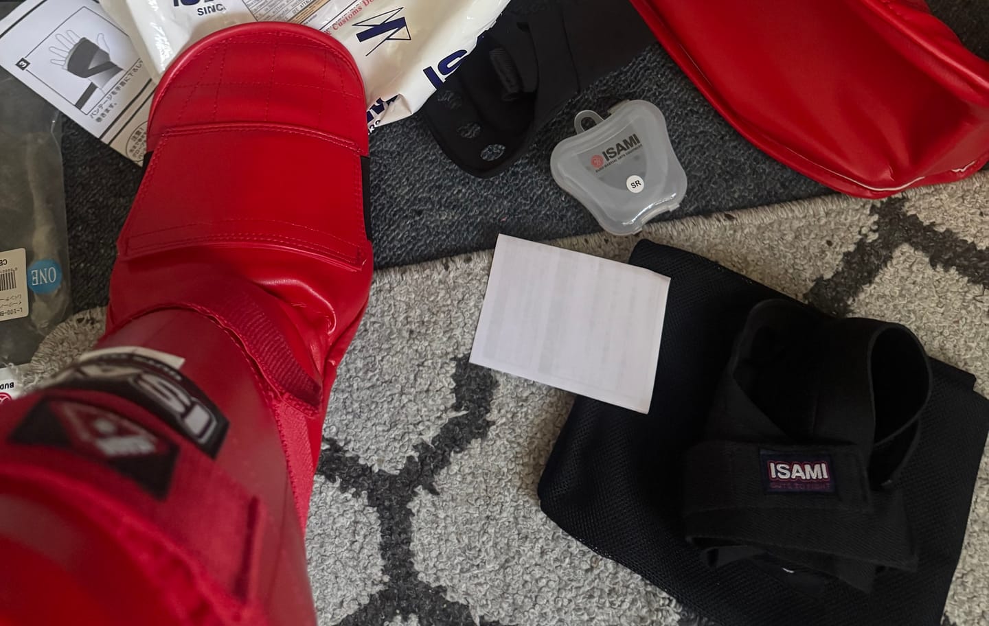 Customer photo review of Kickboxing Shin Guards