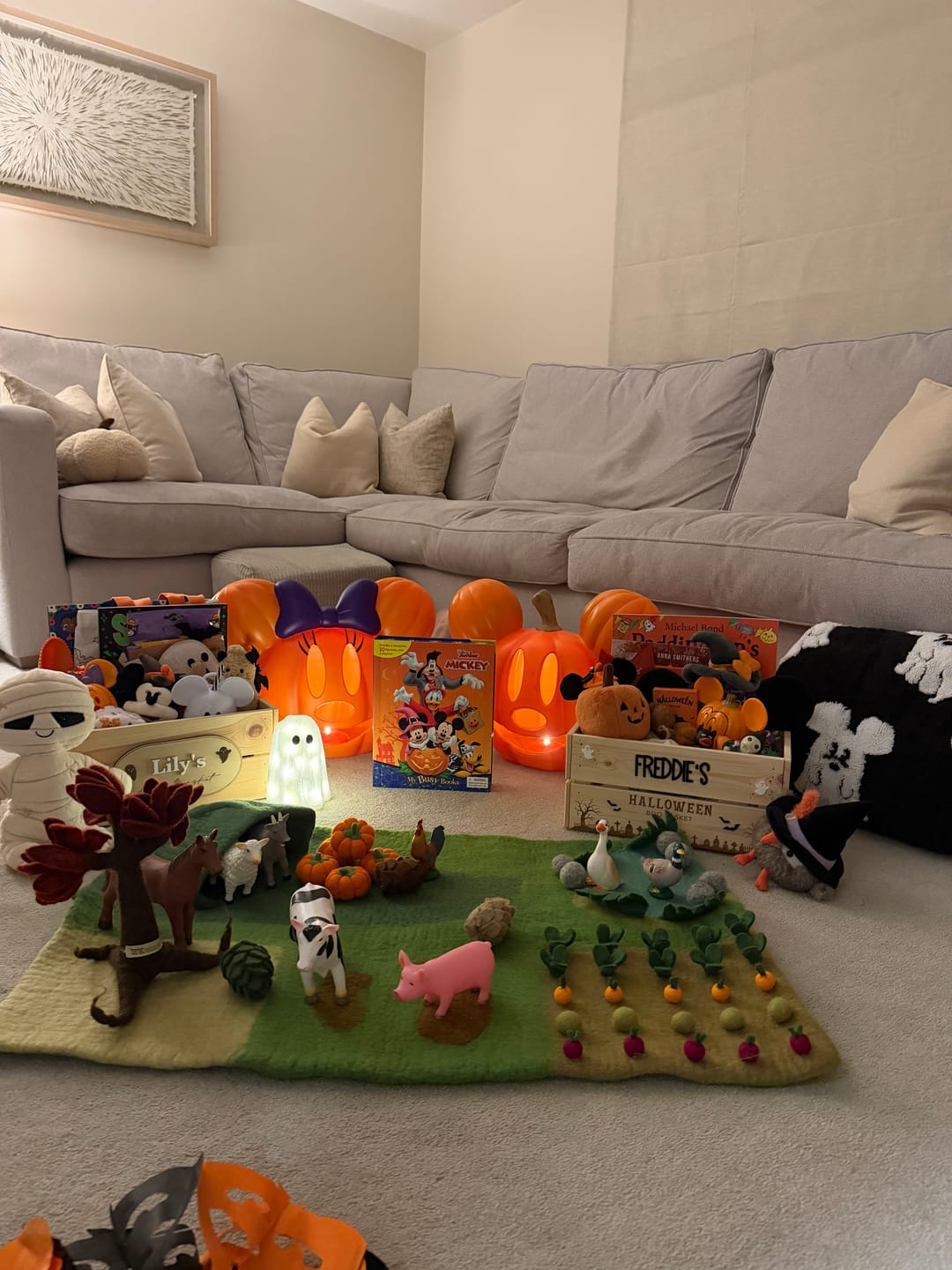 Customer photo review of Large Farm Play Mat Playscape