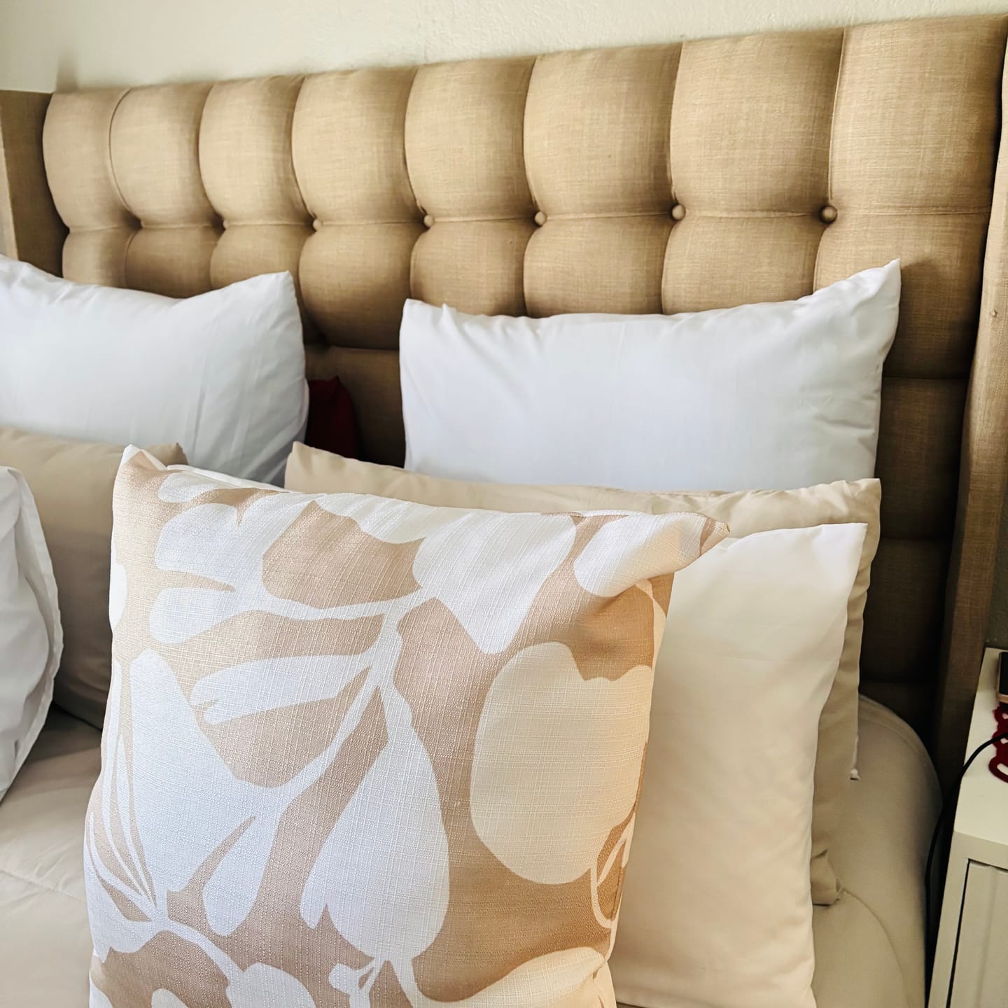 Customer photo review of Nu Dekor - Benno Button Winged Headboard