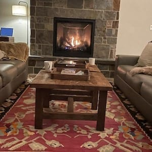 Customer photo review of Sculptural Solid Wood Console — Modern Art Entry Table