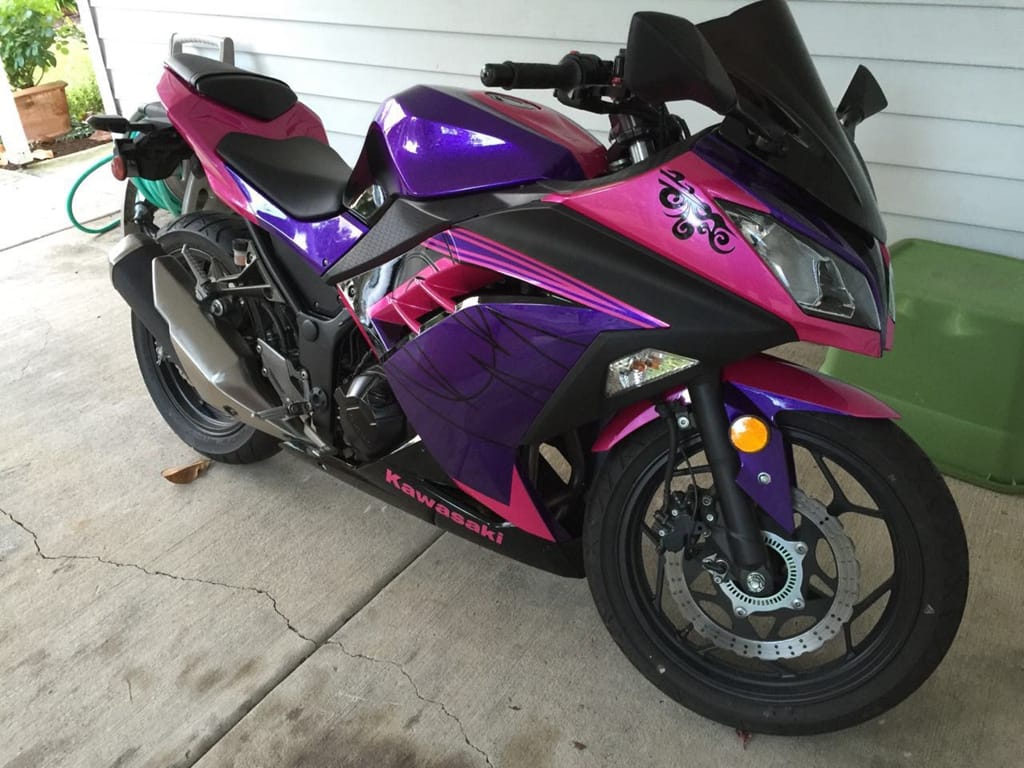 Customer photo review of Ninja 300R 2013 - 2017 Purple and Pink Fairing