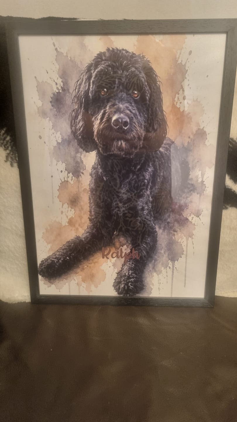 Customer photo review of Personalised Poster - Watercolour Realistic Portrait