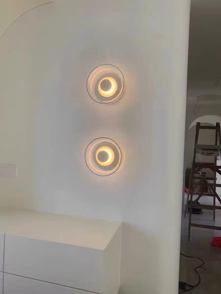 Customer photo review of Hand-Blown Glass Dome Wall Light, Wall Sconce, Brass or Black