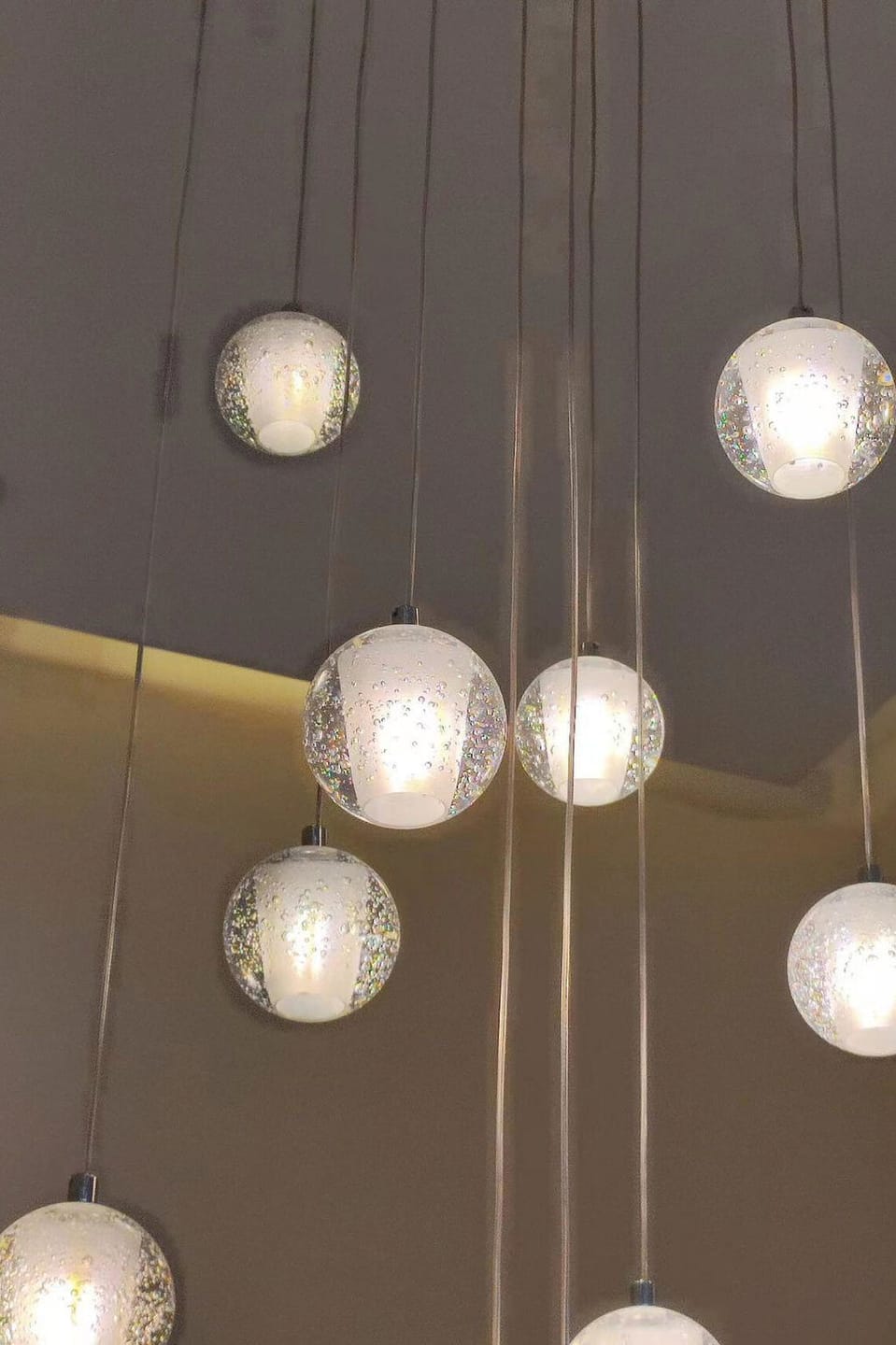 Customer photo review of Crystal Ball Pendant Light, Chrome Fittings, 150 cm Drop Cable