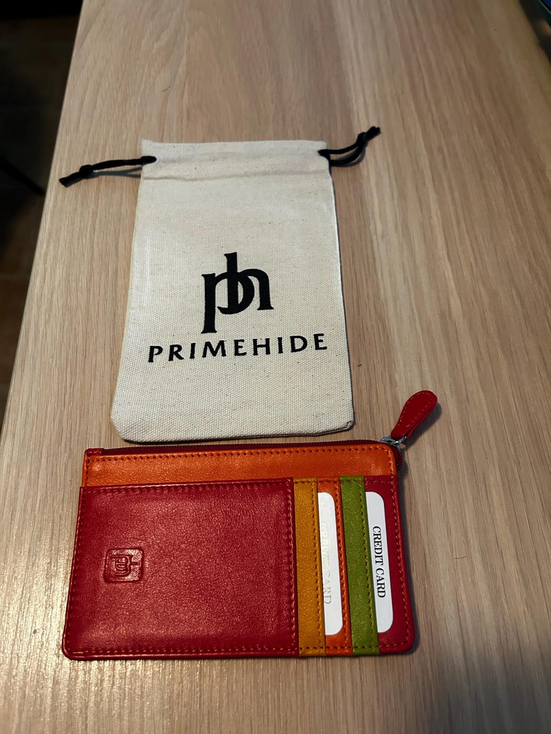 Customer photo review of Leather Card Holder Wallet Zipped Coin Purse