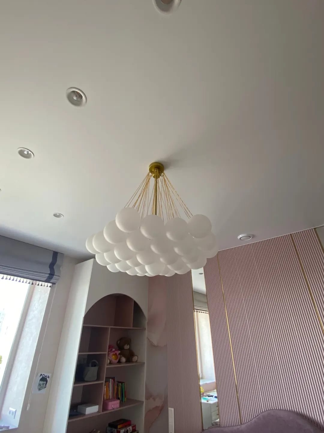 Customer photo review of Frosted Glass Sphere Chandelier, Globe Cluster, 40 or 80 cm