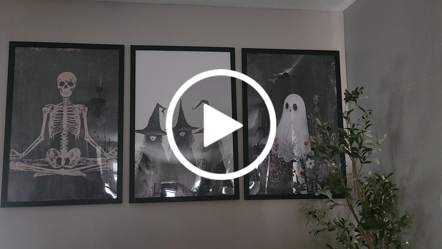 Customer video review of Dark Halloween Witches Wall Art Decor Print Set