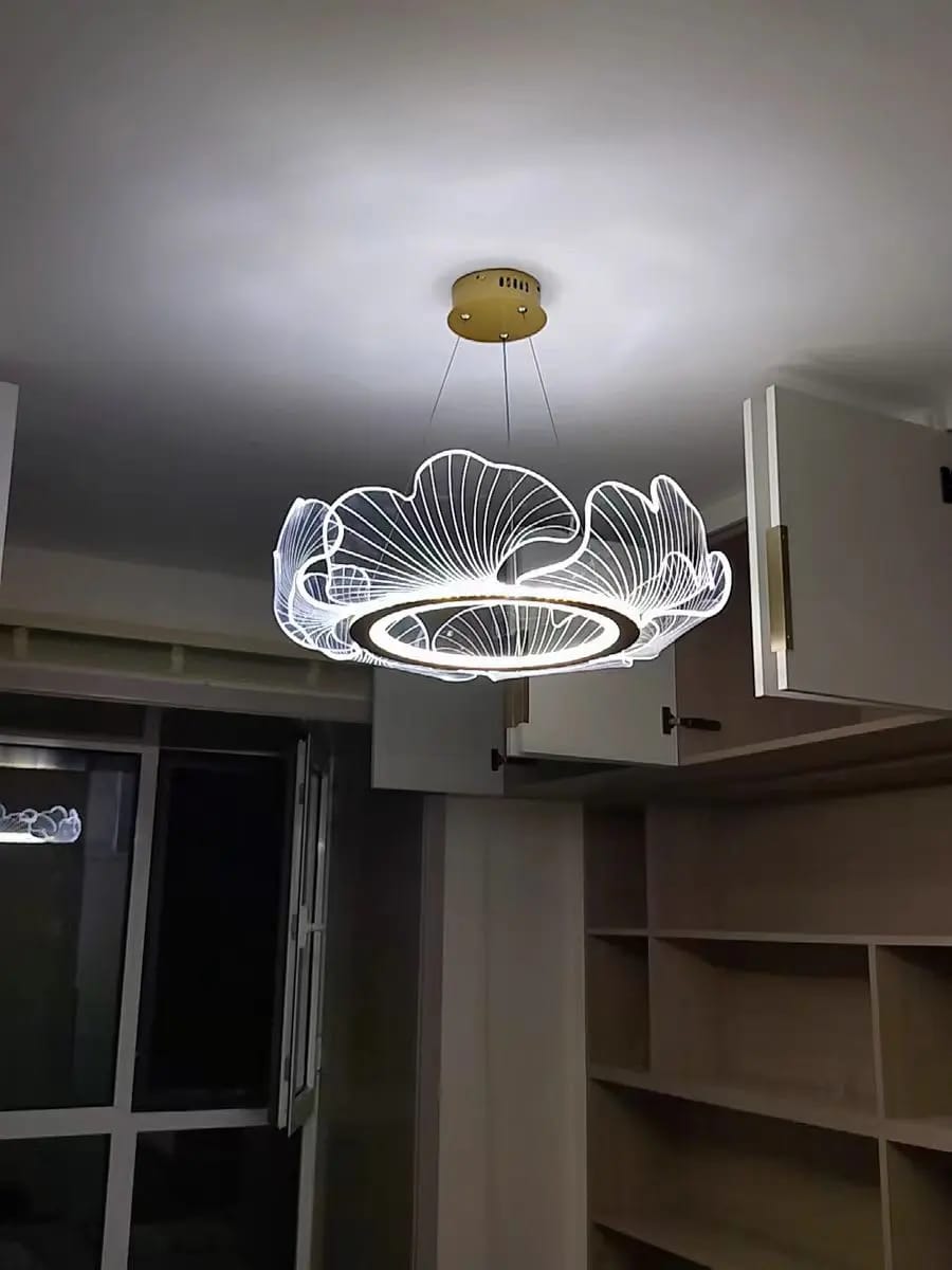 Customer photo review of Gold Chandelier, Iron Frame, Transparent Acrylic Shades