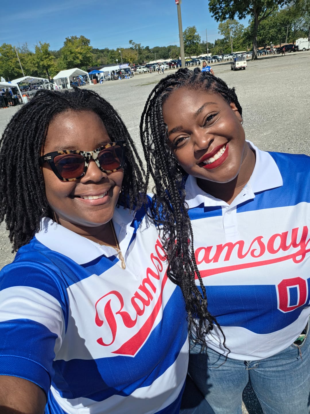 Customer photo review of Custom White-Royal Horizontal Stripe Design Performance Polo Shirt