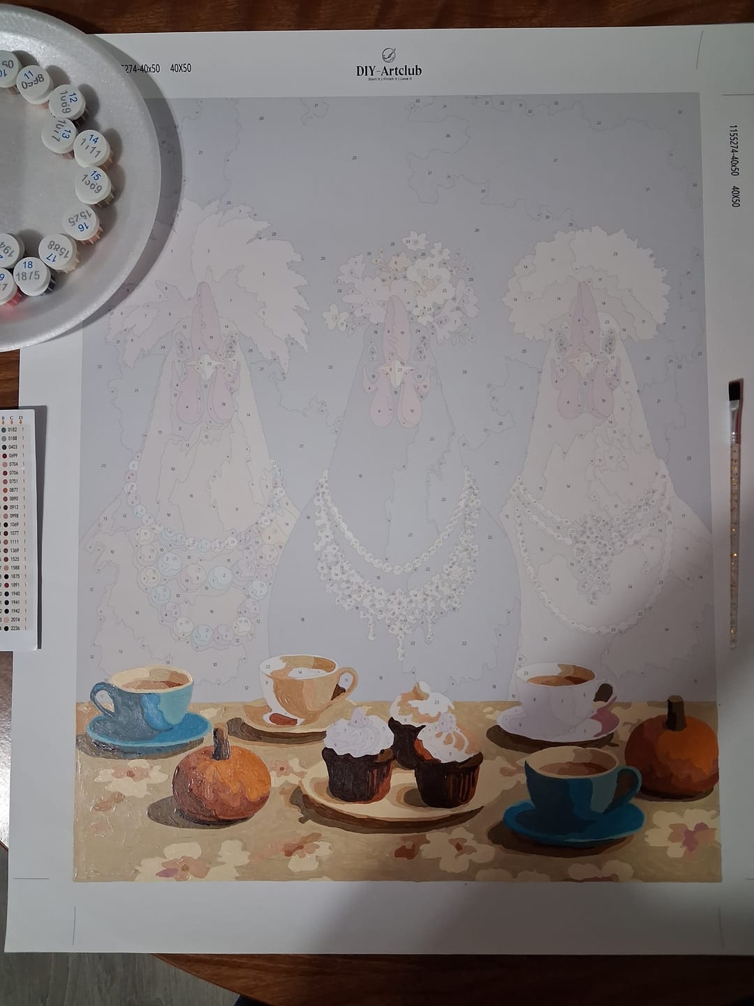 Customer photo review of Fancy Chickens Society | Paint by Number