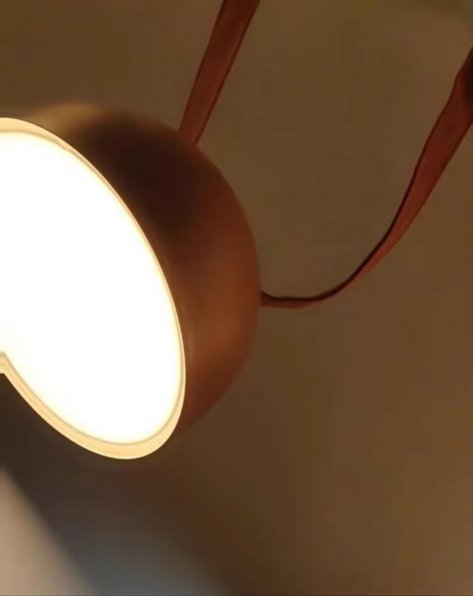 Customer photo review of Metal Dome Pendant Light, Fabric Wrapped Cord, Black or Orange