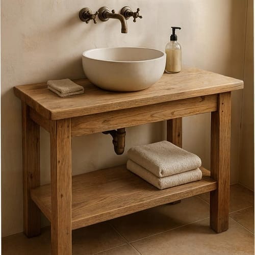 Customer photo review of Sculptural Solid Wood Console — Modern Art Entry Table