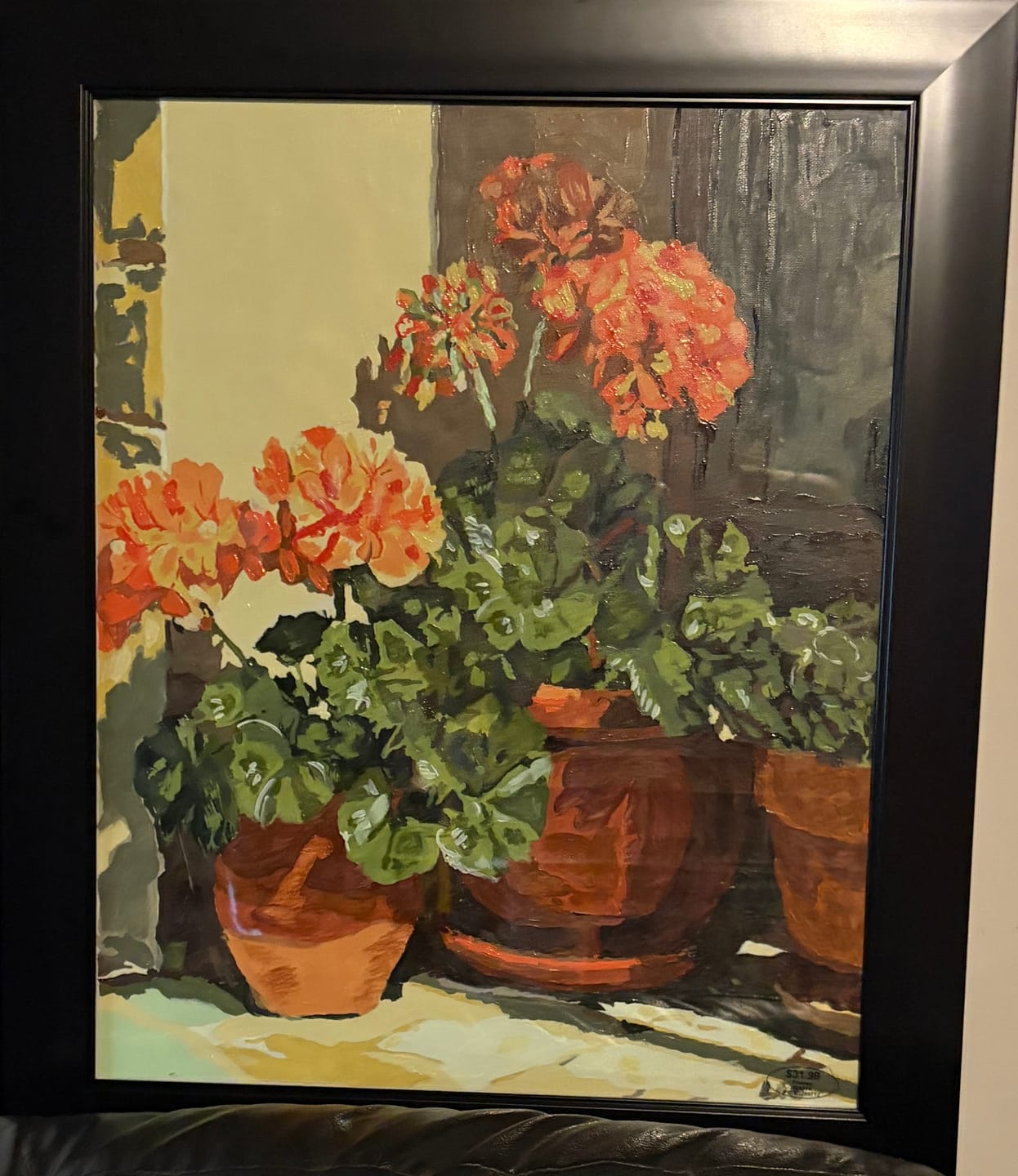 Customer photo review of Terracotta Geraniums | Paint by Number