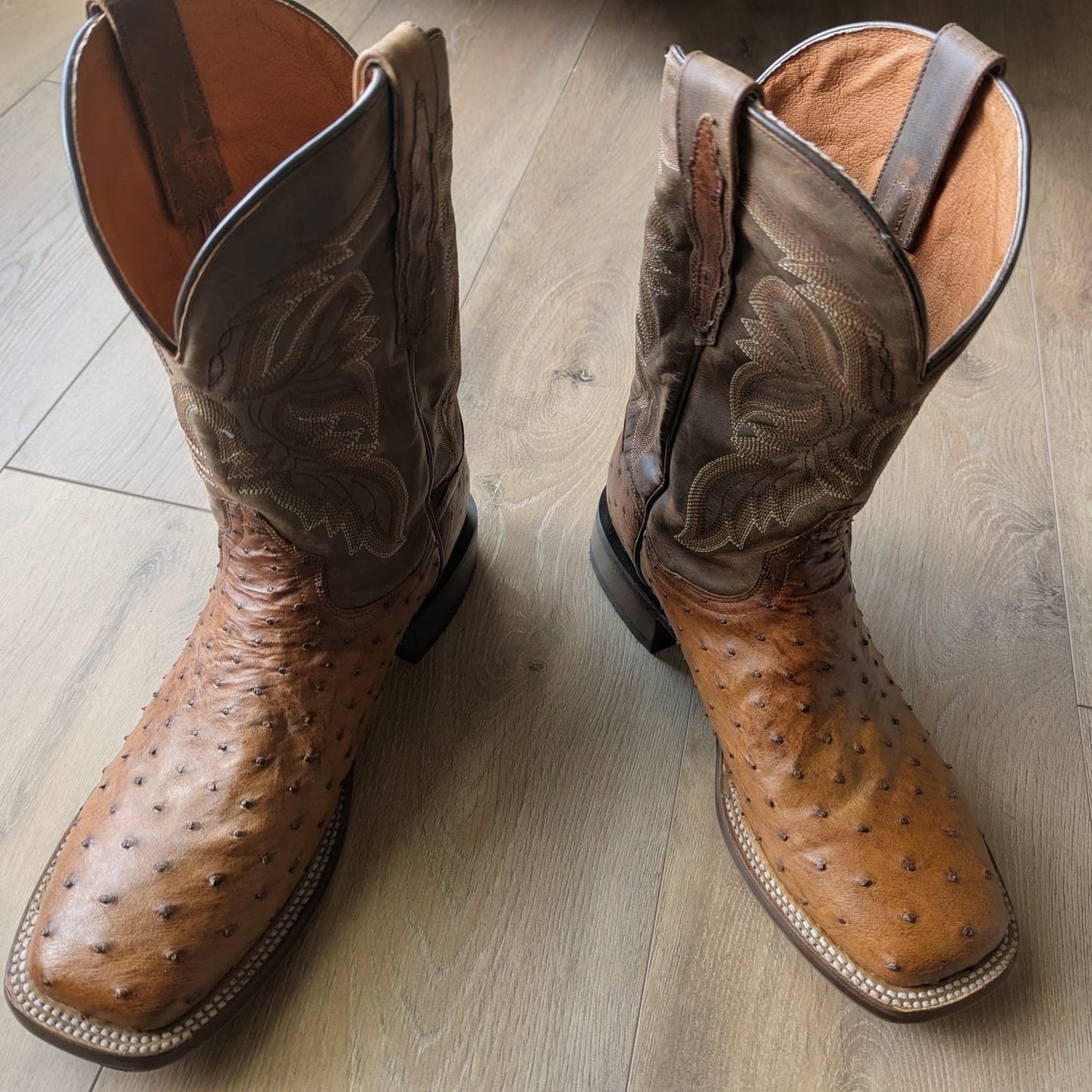 Customer photo review of Men's Alamosa Ostrich Western Boots