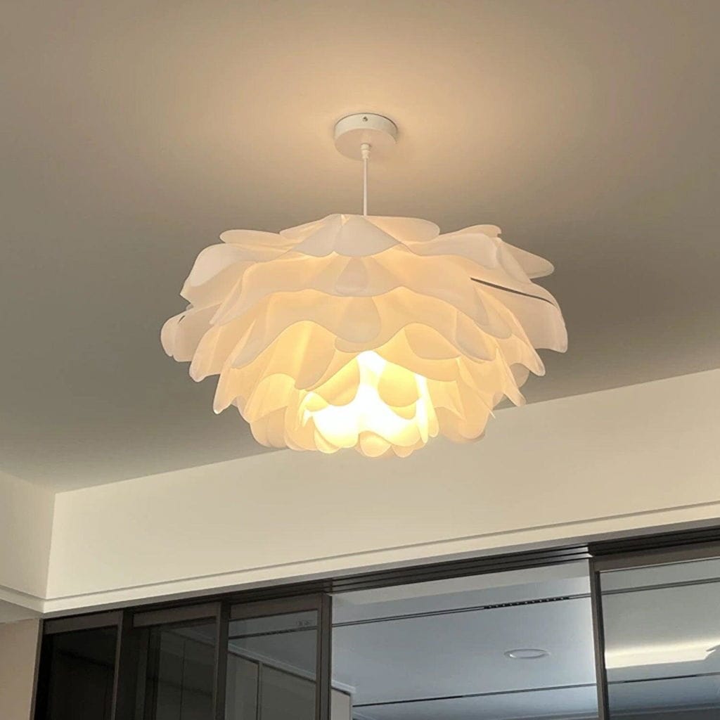 Customer photo review of White Acrylic Petal Pendant Light, Layered Shade, 42 to 60 cm