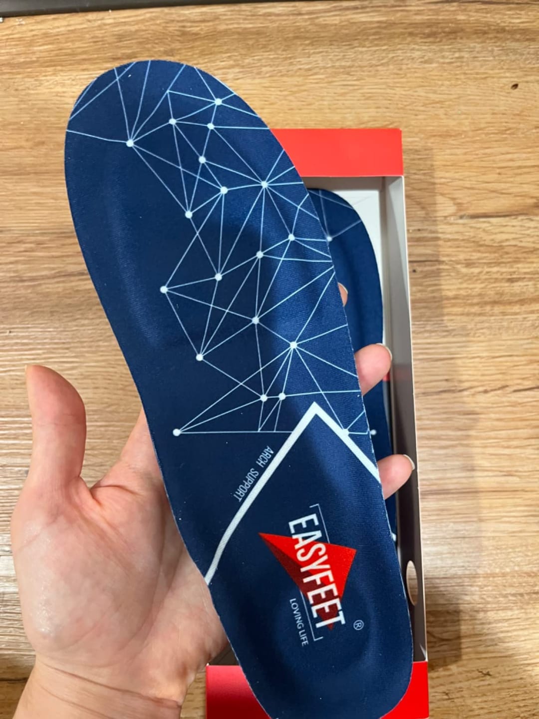 Customer photo review of EASYFEET Blue Model - Narrow Orthotic Insoles for All-Day Comfort (Medium Arch)