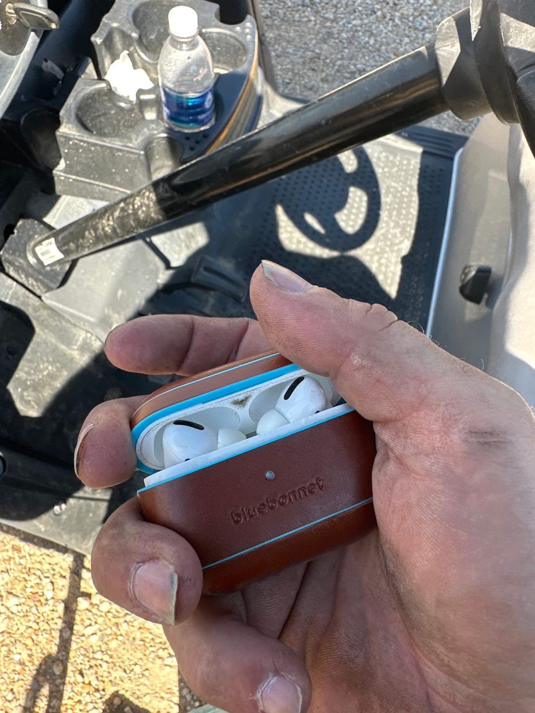 Customer photo review of The Maverick Leather AirPods Pro (1st & 2nd Gen) Case - Brown