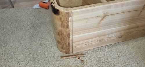Customer photo review of Elysian Bathroom Vanity – Natural Solid Wood Organic Modern