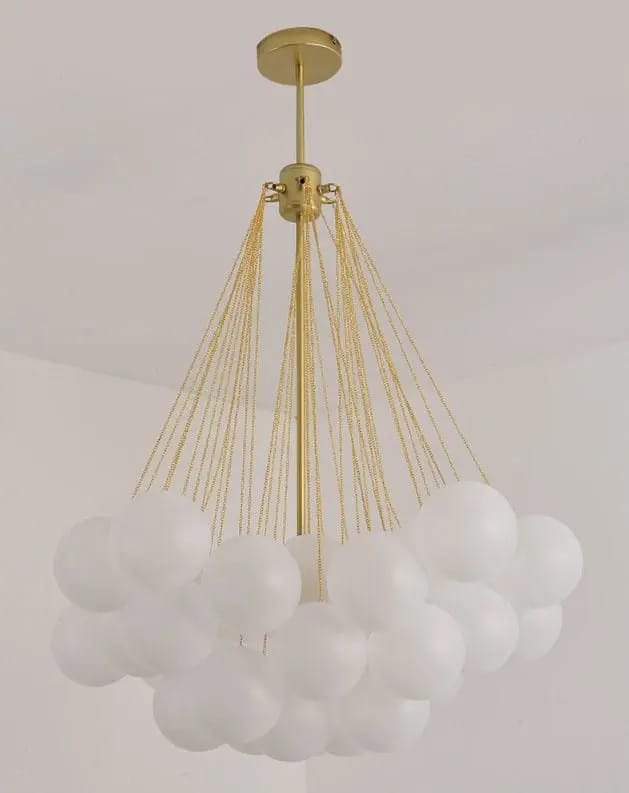 Customer photo review of Frosted Glass Sphere Chandelier, Globe Cluster, 40 or 80 cm