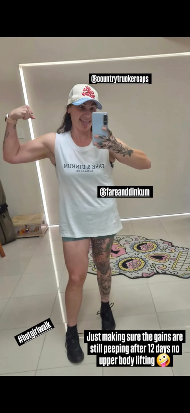 Customer photo review of Signature Womens Muscle Tank White