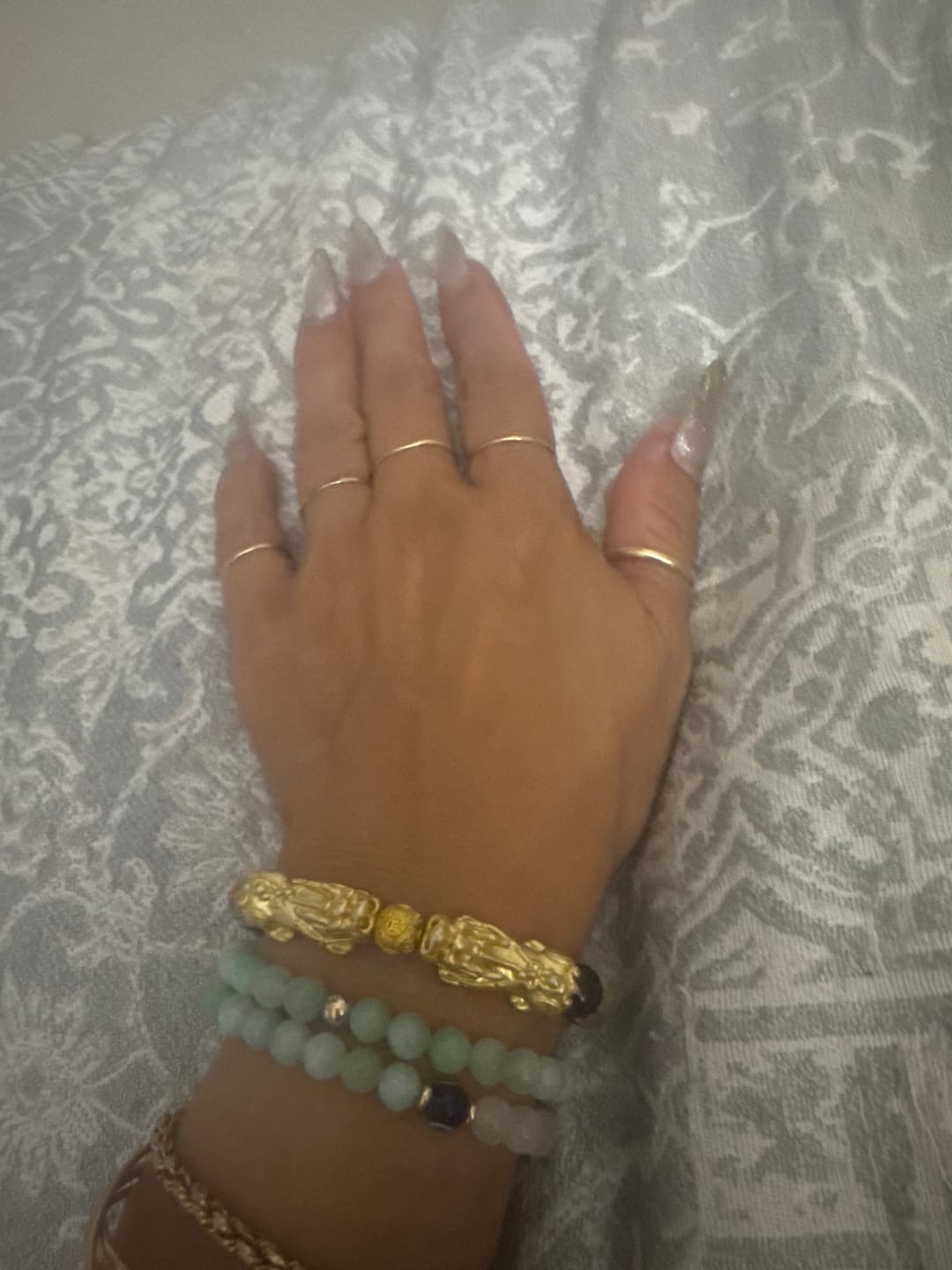 Customer photo review of Money Attracting Citrine and Black Obsidian Double Pixiu Bracelet