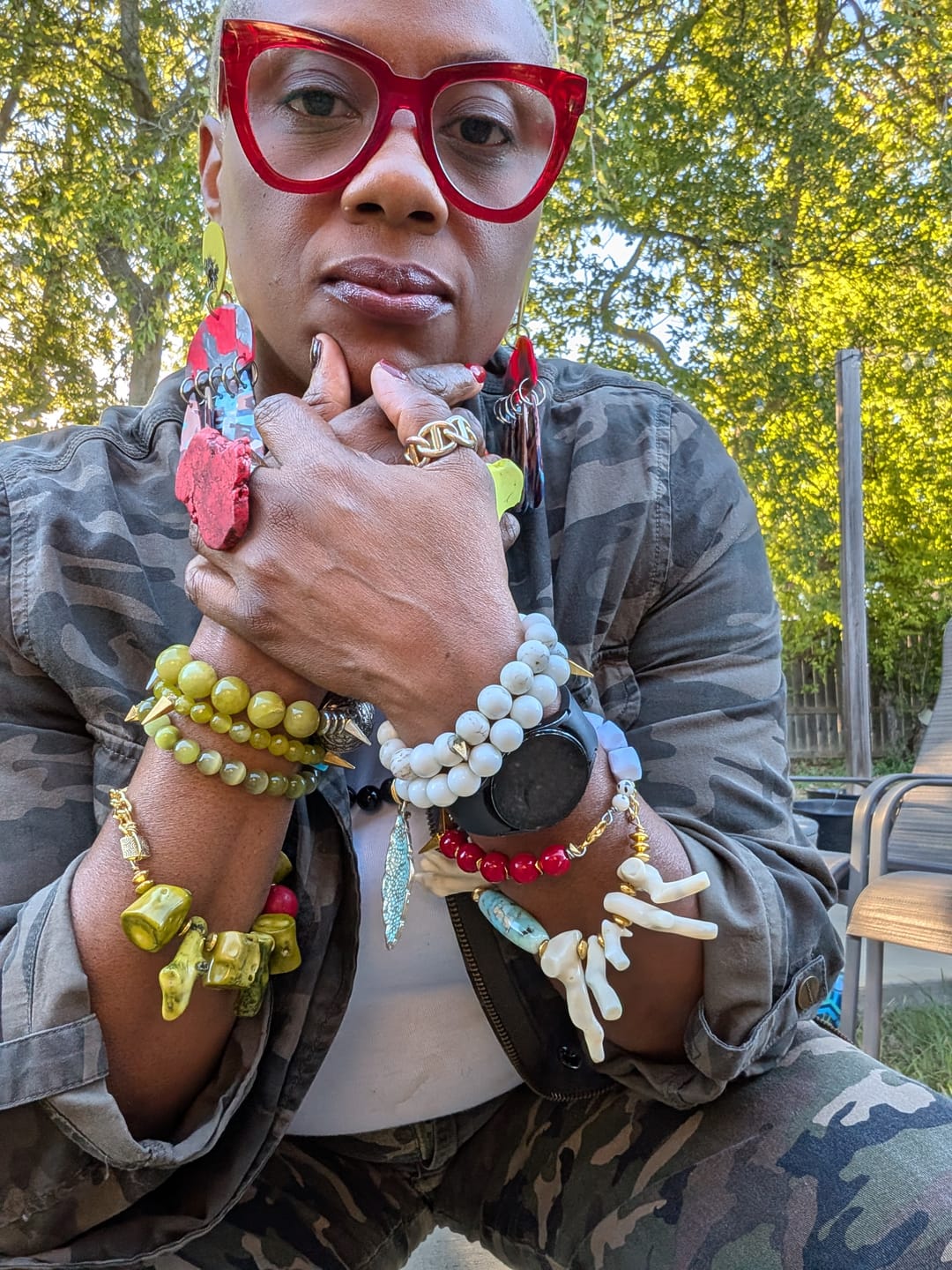 Customer photo review of Bamboo Coral 18k Gold Bracelet