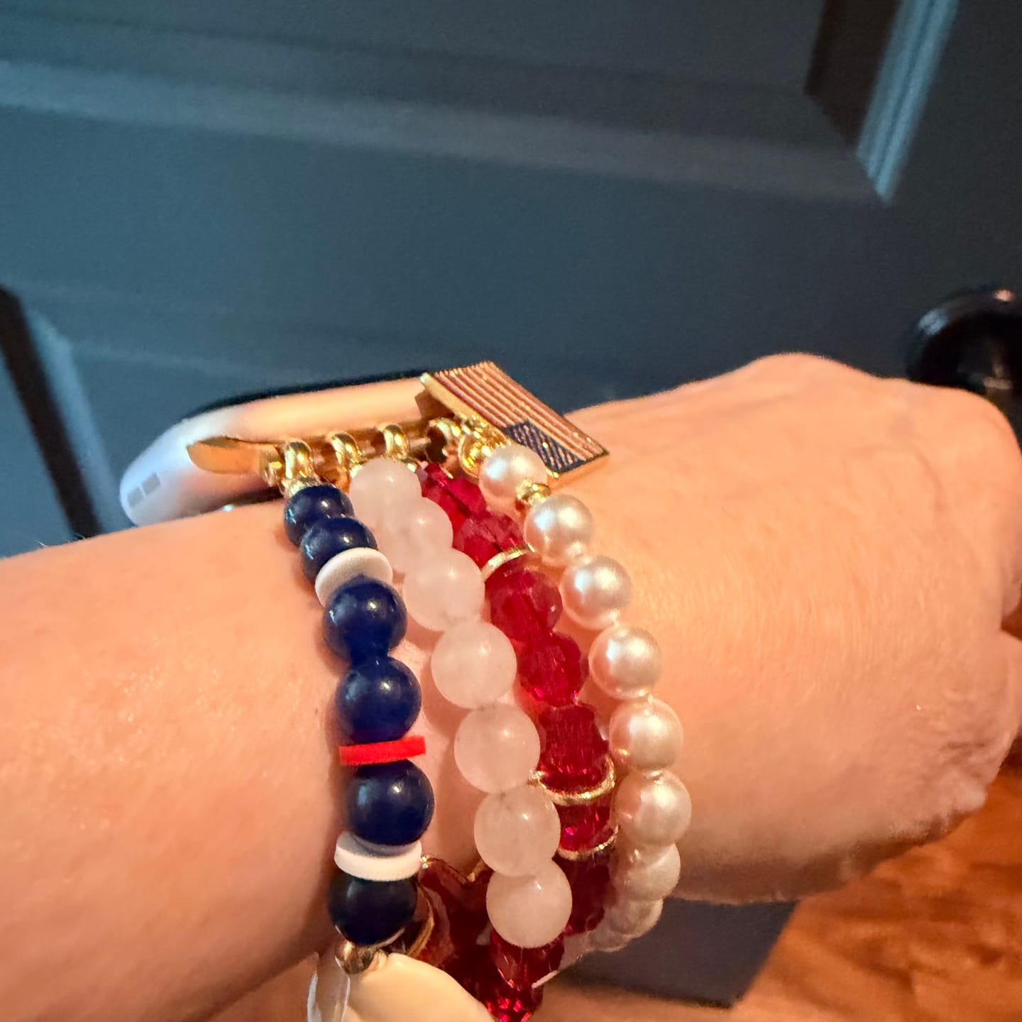 Customer photo review of American Dream Stretch Apple Watch Strap