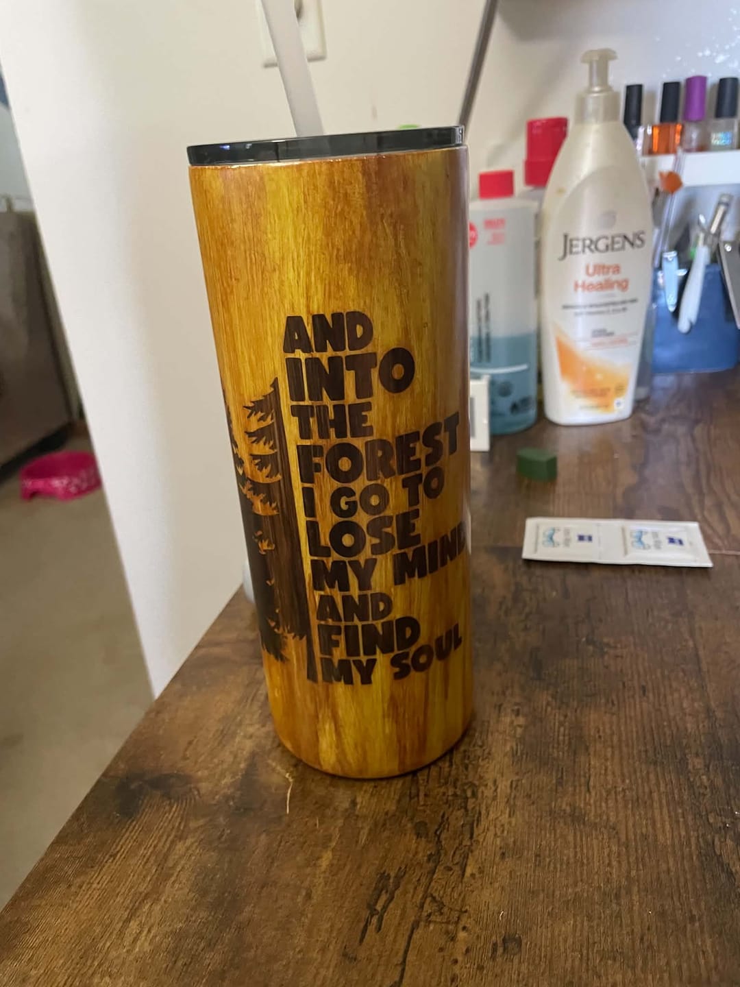 Customer photo review of 30oz Woodgrain Matte Insulated Stainless Steel Coated Tumbler