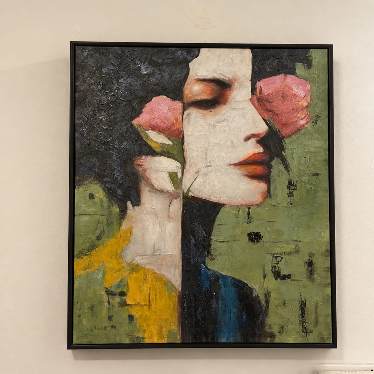 Customer photo review of Abstract Portrait Textured Canvas Art #AE094