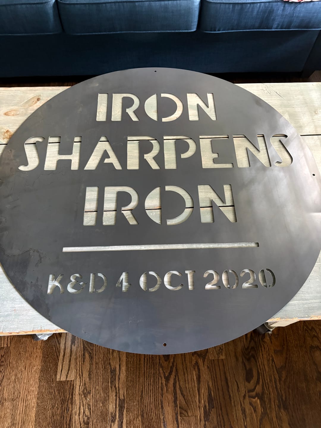 Customer photo review of Iron Sharpens Iron - Personalized Date - 27:17 Proverbs - Christian Wall Art