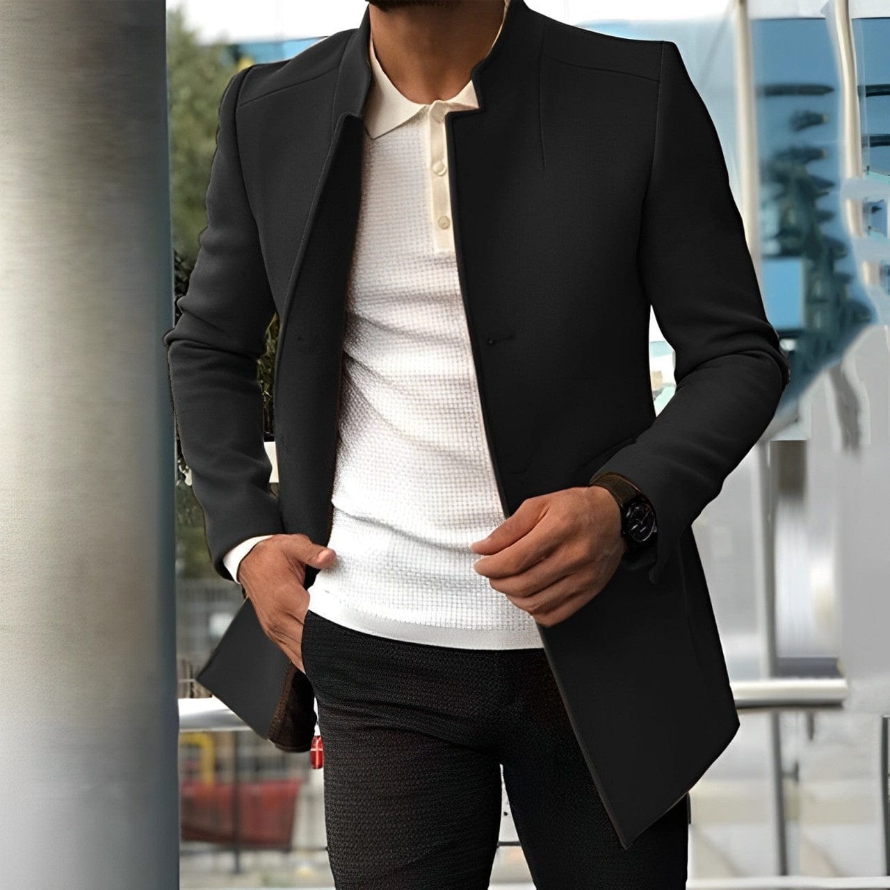 Customer photo review of Aldo Men's Wool Coat - All-Season, Versatile