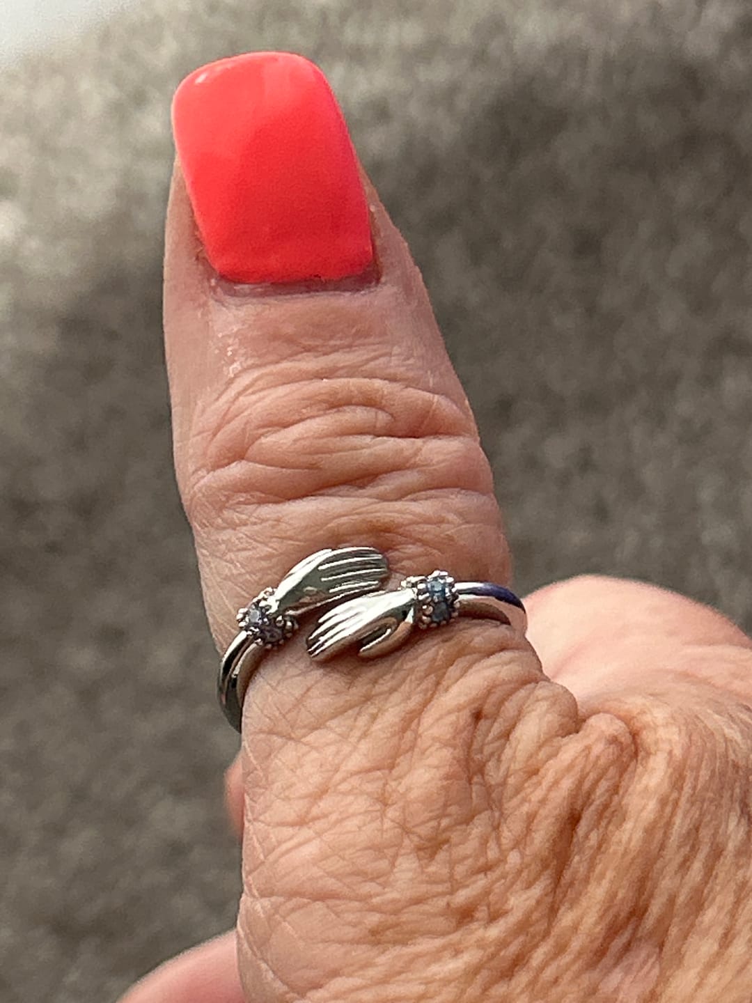 Customer photo review of Always with You Adjustable Hug Birthstone Ring