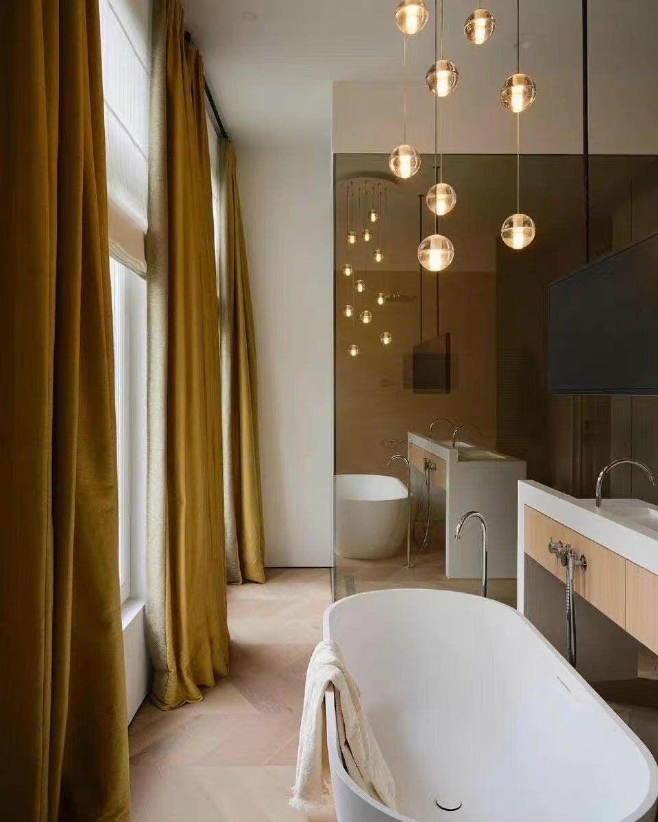 Customer photo review of Crystal Ball Pendant Light, Chrome Fittings, 150 cm Drop Cable
