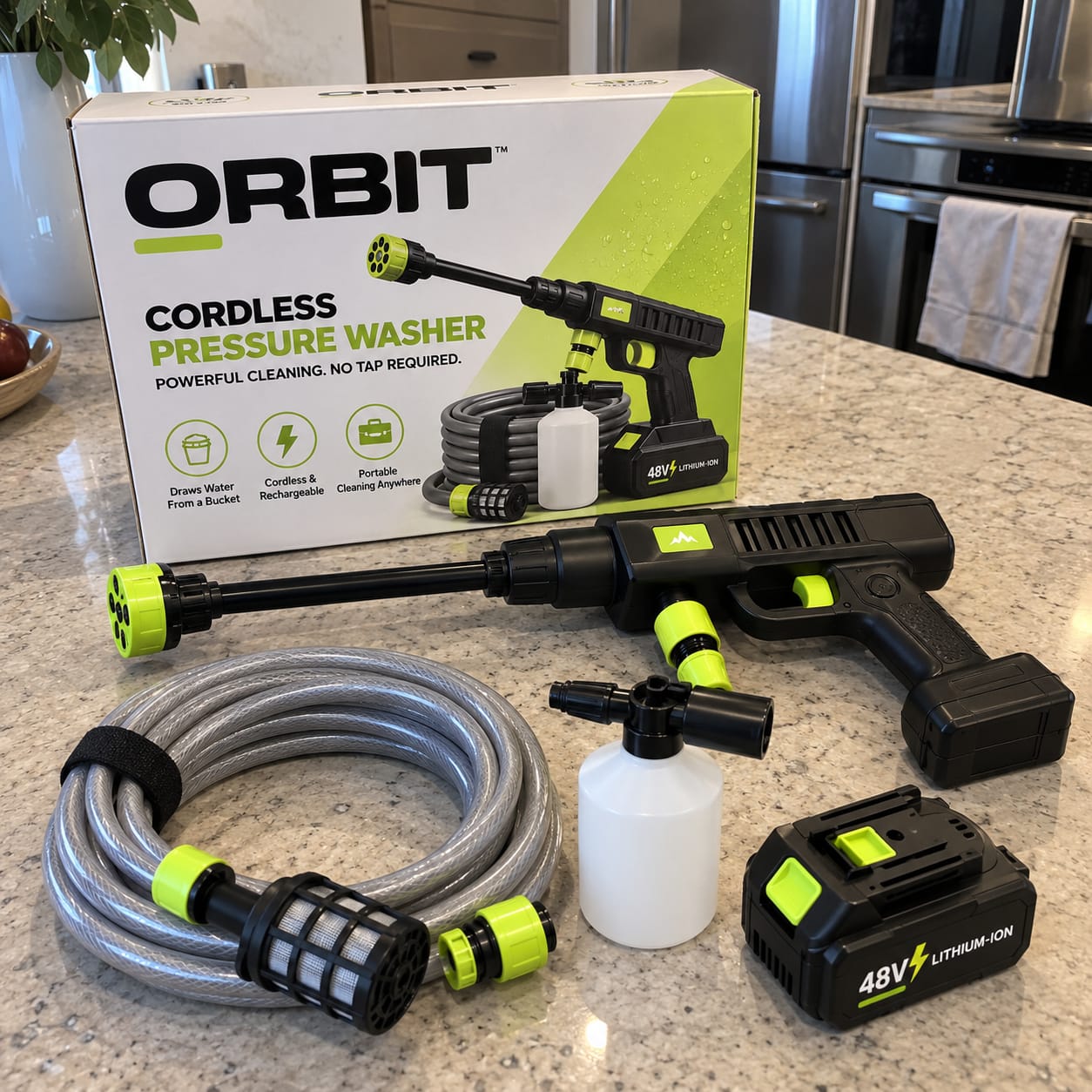 Customer photo review of Orbit Cordless Pressure Washer
