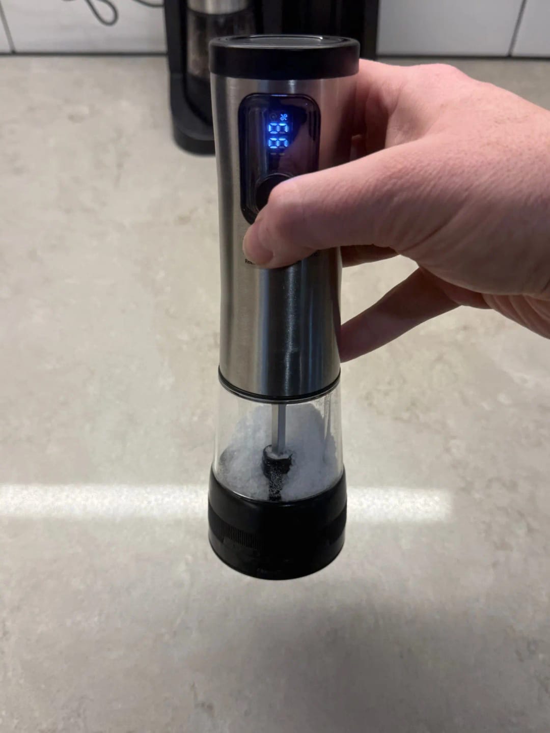 Customer photo review of Cozymere Electric Salt & Pepper Grinder Set