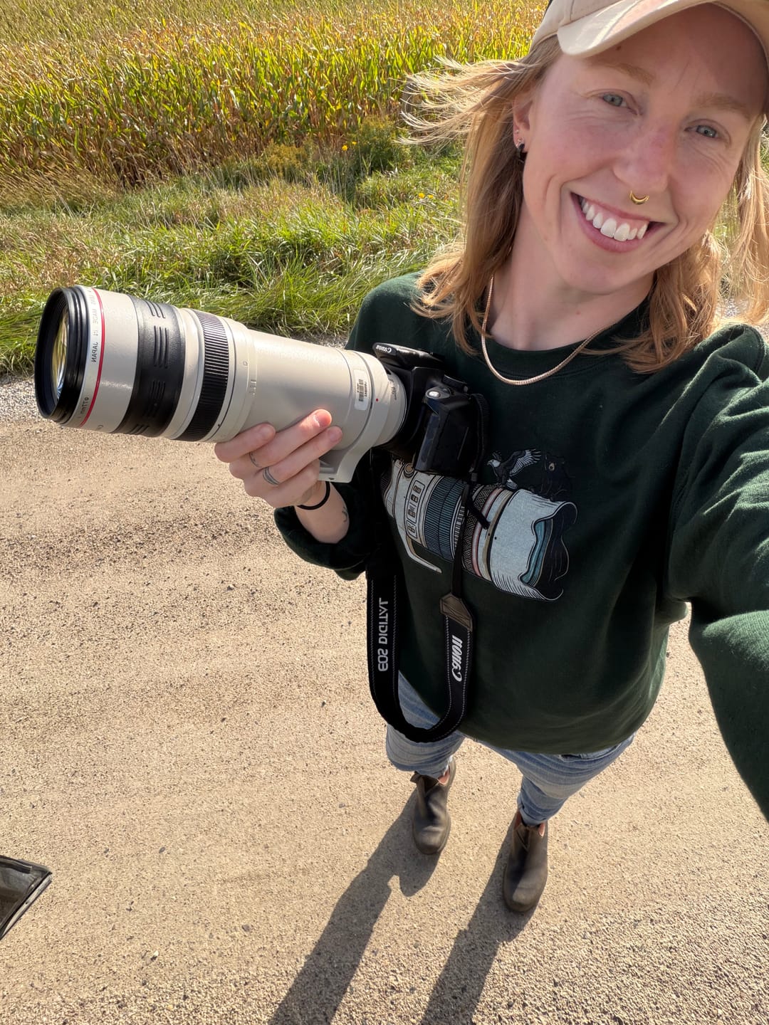 Customer photo review of Forest Friends Camera Lens Sweatshirt