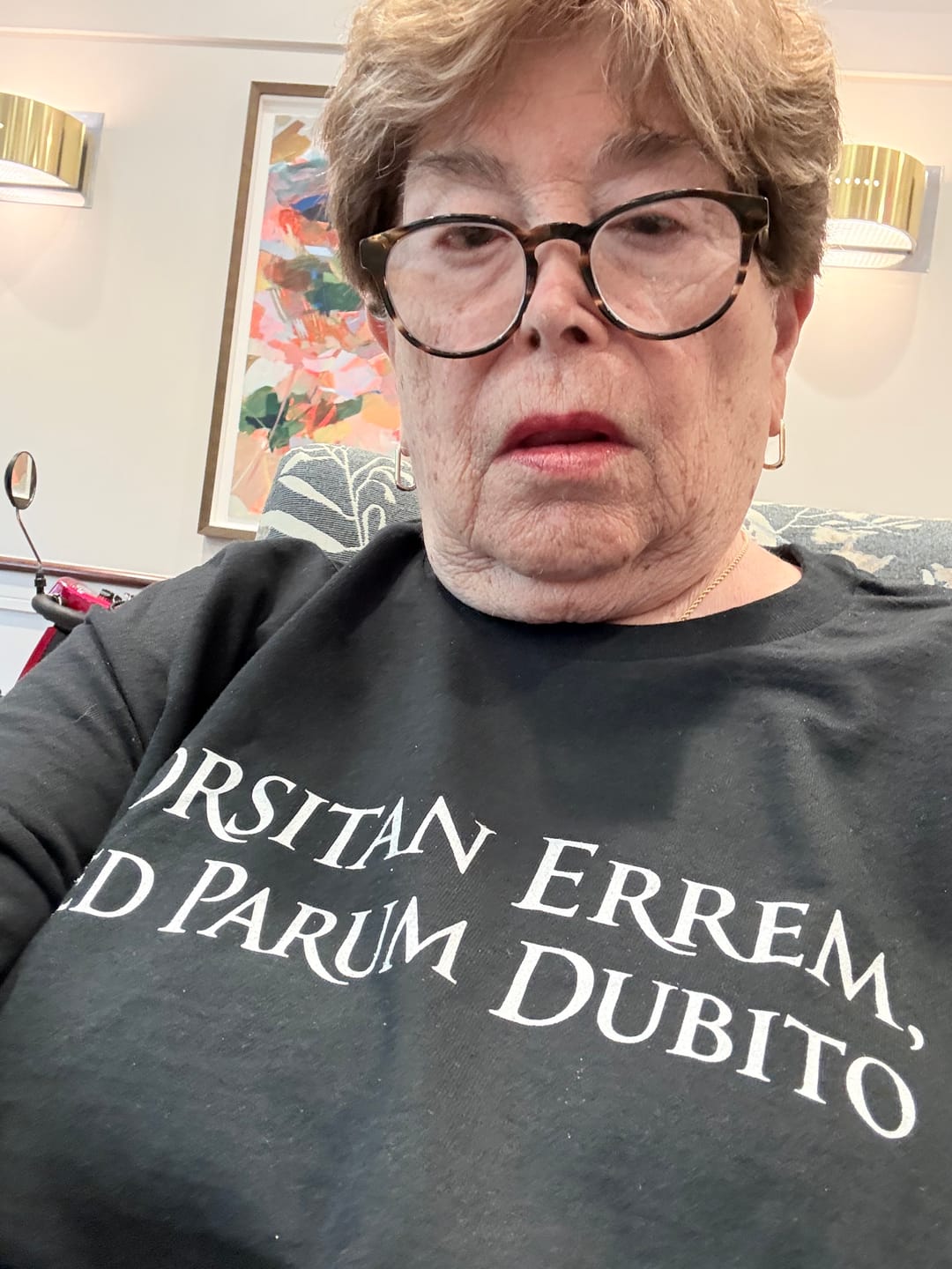 Customer photo review of I Could Be Wrong But I Doubt it in Latin Long Sleeve Tee